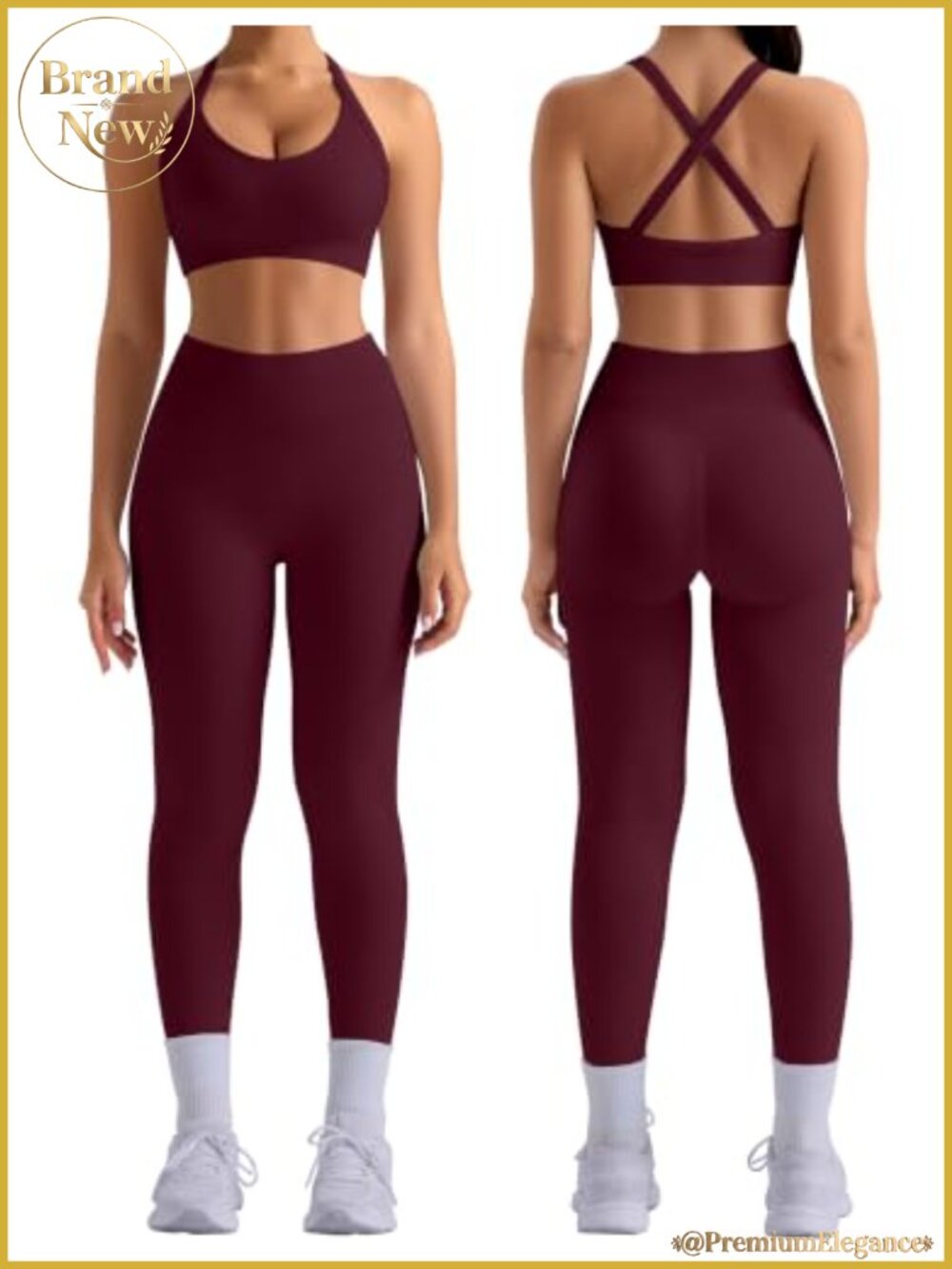 Womens Seamless Workout Set Sports Bra High Waist Leggings Gym Yoga